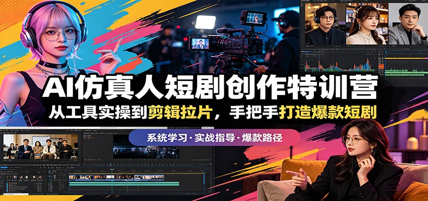 AI仿真人短剧创作特训营：从工具实操到剪辑拉片，手把手打造爆款短剧-鑫梵淘