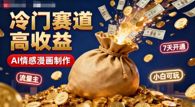 公众号冷门赛道，用AI做情感漫画，7天开通流量主，操作简单，小白可玩-鑫梵淘