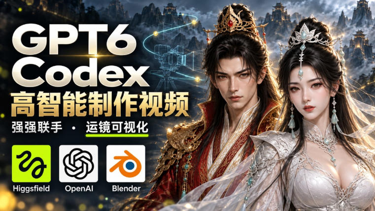 GPT-6 Astra×Codex高智能制作视频！联手Higgsfield，运镜可视化实战-鑫梵淘