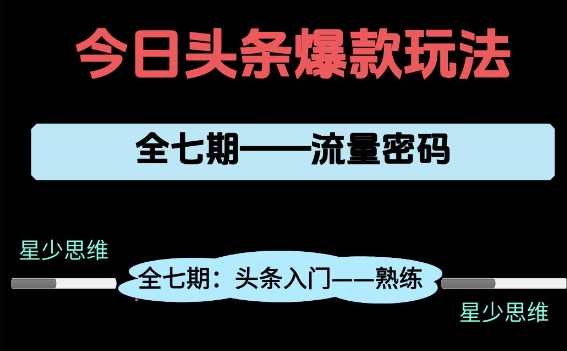 头条系列全七期项目拆解，全是干货，新手从0-1必经过程，99的人会踩的坑-鑫梵淘