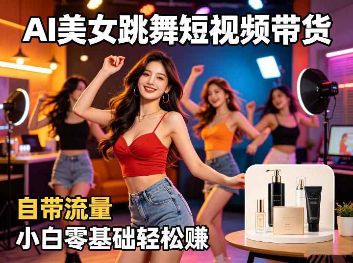 AI美女跳舞短视频带货：自带流量，小白零基础轻松賺，详细拆解-鑫梵淘