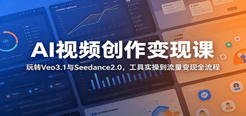 AI视频创作变现课：玩转Veo3.1与Seedance2.0，工具实操到流量变现全流程-鑫梵淘