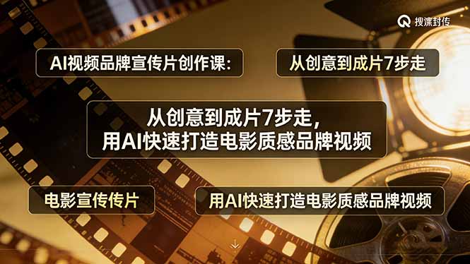 AI视频品牌宣传片创作课：从创意到成片7步走，用AI快速打造电影质感品牌视频-鑫梵淘
