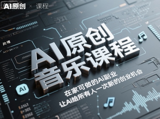 AI原创音乐课程，在家可做的Ai副业，让Ai给所有人一次新的创业机会-鑫梵淘