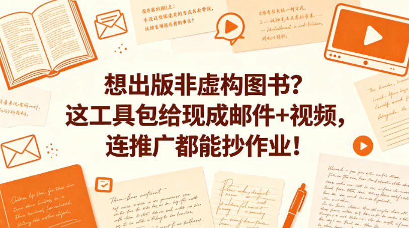 想出版非虚构图书？这工具包给现成邮件+视频，连推广都能抄作业！【原创双语字幕】-鑫梵淘