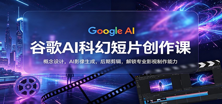 谷歌AI科幻短片创作课：概念设计，AI影像生成，后期剪辑，解锁专业影视制作能力-鑫梵淘