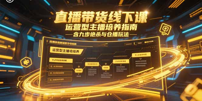 直播带货线下课，运营型主播培养指南，含九步绝杀与仓播玩法-鑫梵淘