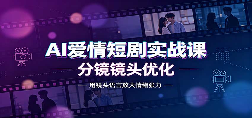 AI爱情短剧实战课：故事剧本创作，分镜镜头优化，智能体提示词-鑫梵淘