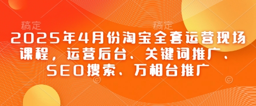 2025年4月份淘宝全套运营现场课程，运营后台、关键词推广、SEO搜索、万相台推广-鑫梵淘