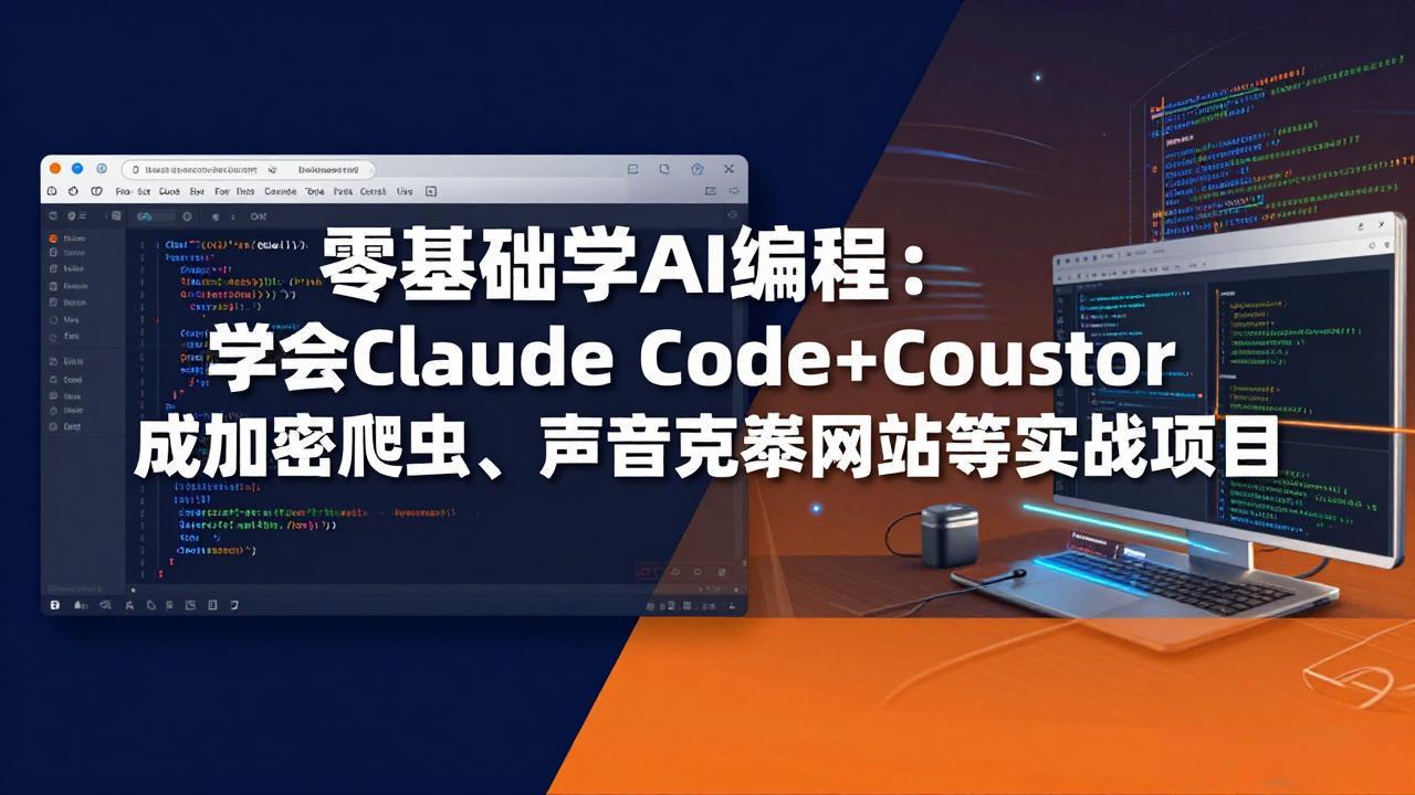 零基础学AI编程：学会Claude Code+Cursor完成加密爬虫、声音克隆网站等实战项目-鑫梵淘