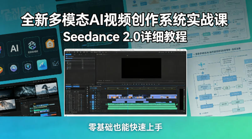 全新多模态AI视频创作系统实战课，Seedance 2.0详细教程，零基础也能快速上手-鑫梵淘