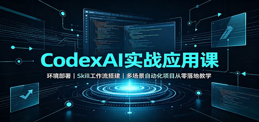 CodexAI实战应用课：环境部署Skill工作流搭建，多场景自动化项目从零落地教学-鑫梵淘