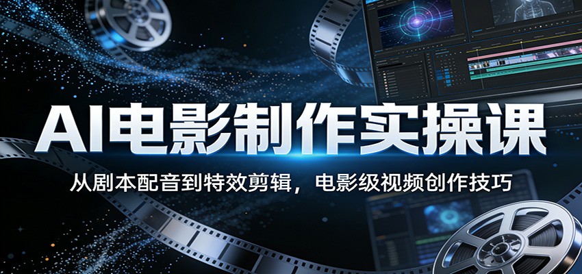 AI电影制作实操课：从剧本配音到特效剪辑，电影级视频创作技巧-鑫梵淘