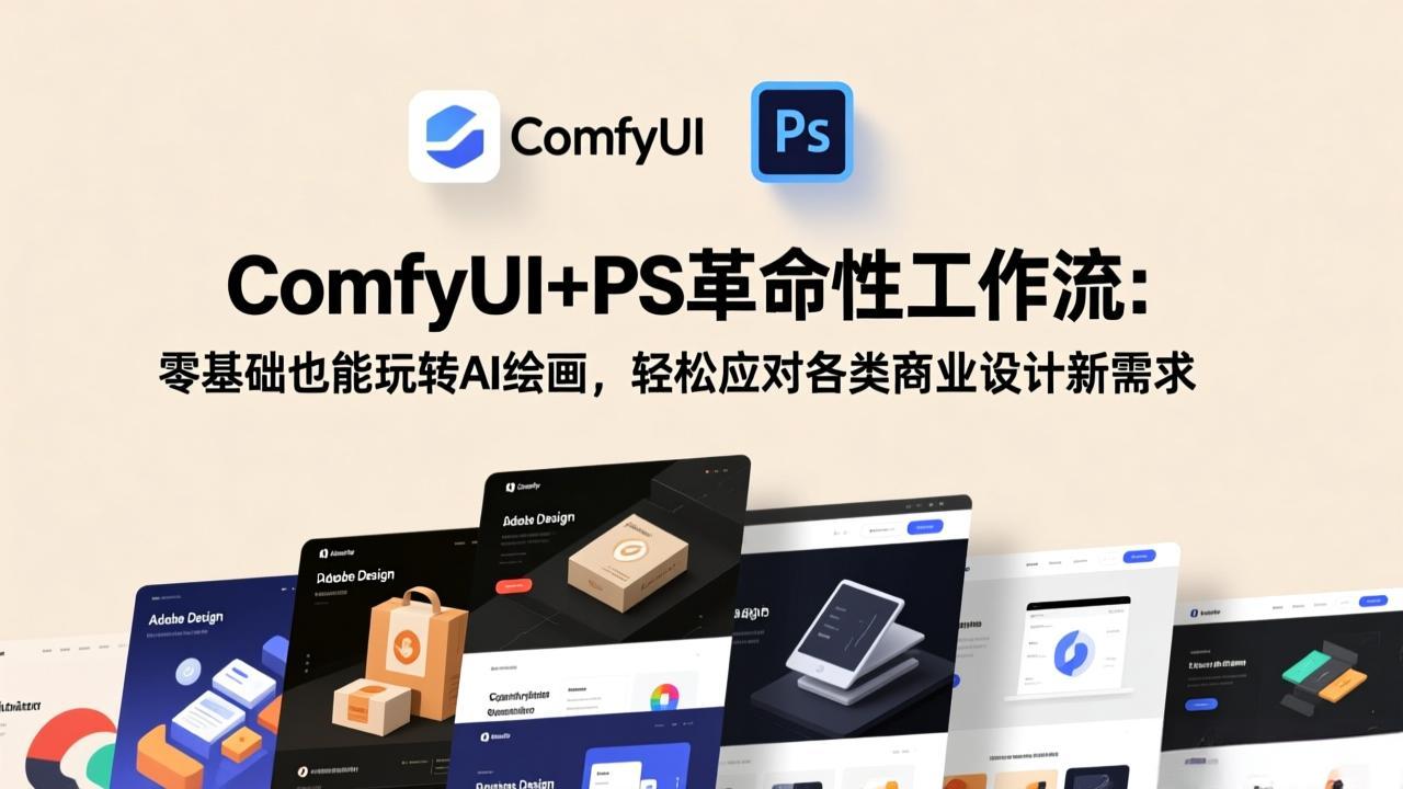 ComfyUI+PS革命性工作流：零基础也能玩转AI绘画，轻松应对各类商业设计新需求-鑫梵淘