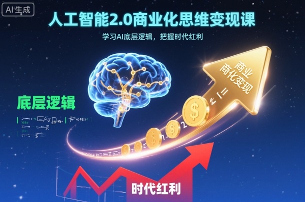 人工智能2.0商业化思维变现课，学习AI底层逻辑，把握时代红利-鑫梵淘