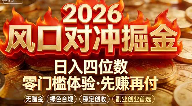 2026美金对冲套利，无赠金对冲策略保驾护航，低门槛易上手实操。单人单日收益2000+-鑫梵淘