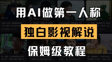 用AI做第一人称独白影视解说，手把手教学，保姆级教程-鑫梵淘