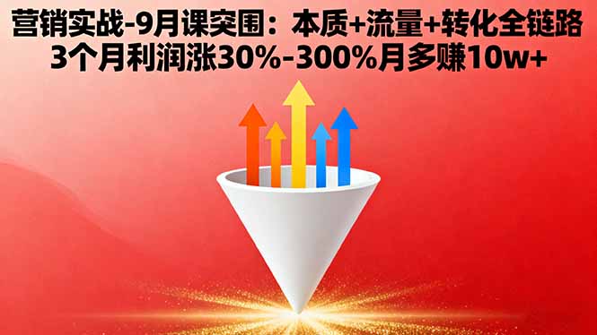 营销实战-9月突围课:本质+流量+转化全链路 3个月利润涨30%-300%月多赚10w+-鑫梵淘