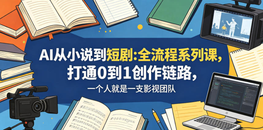 AI从小说到短剧全流程系列课，打通0到1创作链路，一个人就是一支影视团队-鑫梵淘