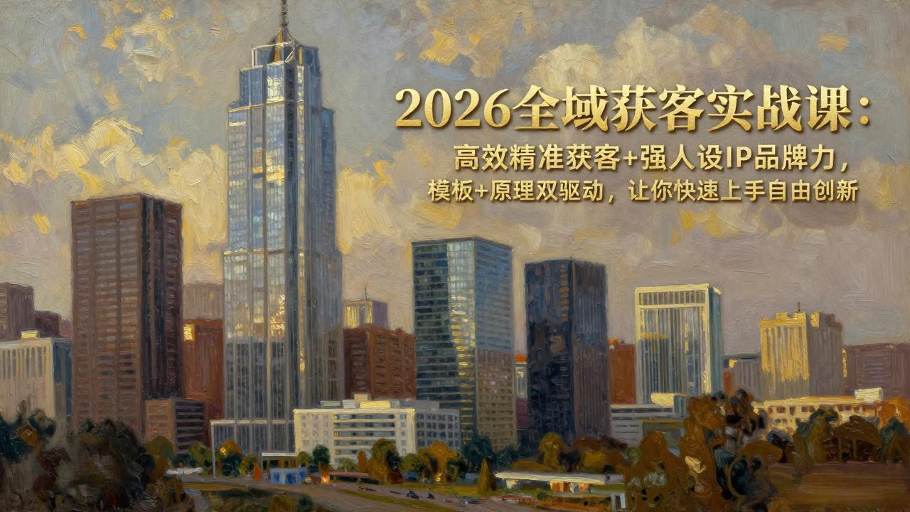 2026全域获客实战课：高效精准获客+强人设IP品牌力，模板+原理双驱动，让你快速上手自由创新-鑫梵淘