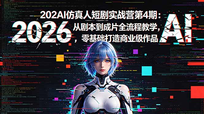 2026AI仿真人短剧实战营第4期：从剧本到成片全流程教学，零基础打造商业级作品-鑫梵淘