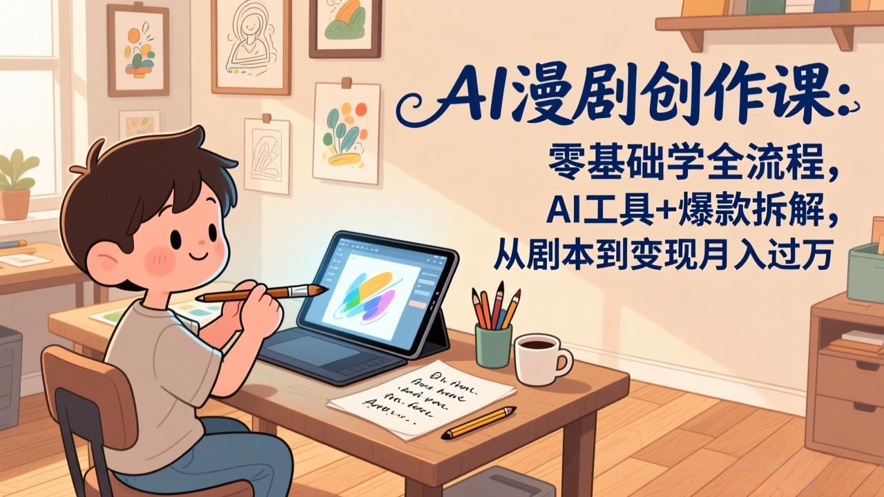 AI漫剧创作课：零基础学全流程，AI工具+爆款拆解，从剧本到变现月入过万-鑫梵淘
