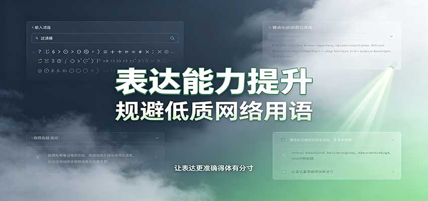 表达能力提升：语言塑造思想逻辑，规避低质网络用语，强化心智感知-鑫梵淘