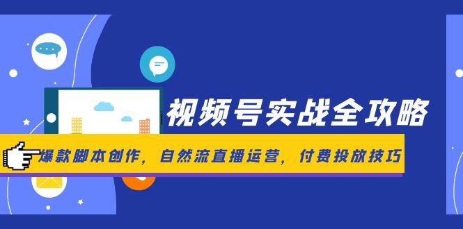 视频号实战全攻略，爆款脚本创作，自然流直播运营，付费投放技巧-鑫梵淘