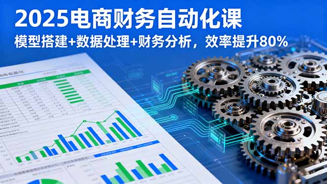 2025电商财务自动化课，模型搭建+数据处理+财务分析，效率提升80%-鑫梵淘