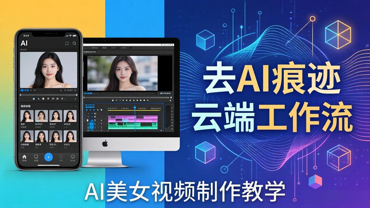AI美女视频制作教学：去AI痕迹，云端工作流出图，手机电脑均可，不需要配置-鑫梵淘