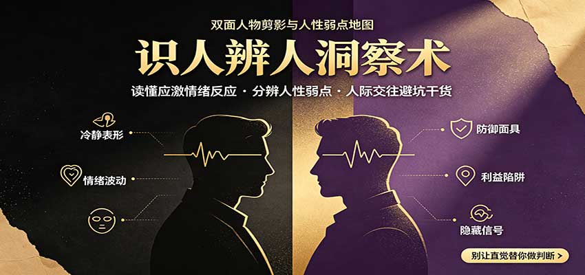 识人辨人终极心法：读懂应激情绪反应，分辨人性弱点，人际交往避坑干货-鑫梵淘