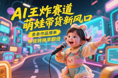 AI王炸赛道，萌娃带货新风口，条条作品爆单，带货转换率翻倍，核心逻辑拆解-鑫梵淘