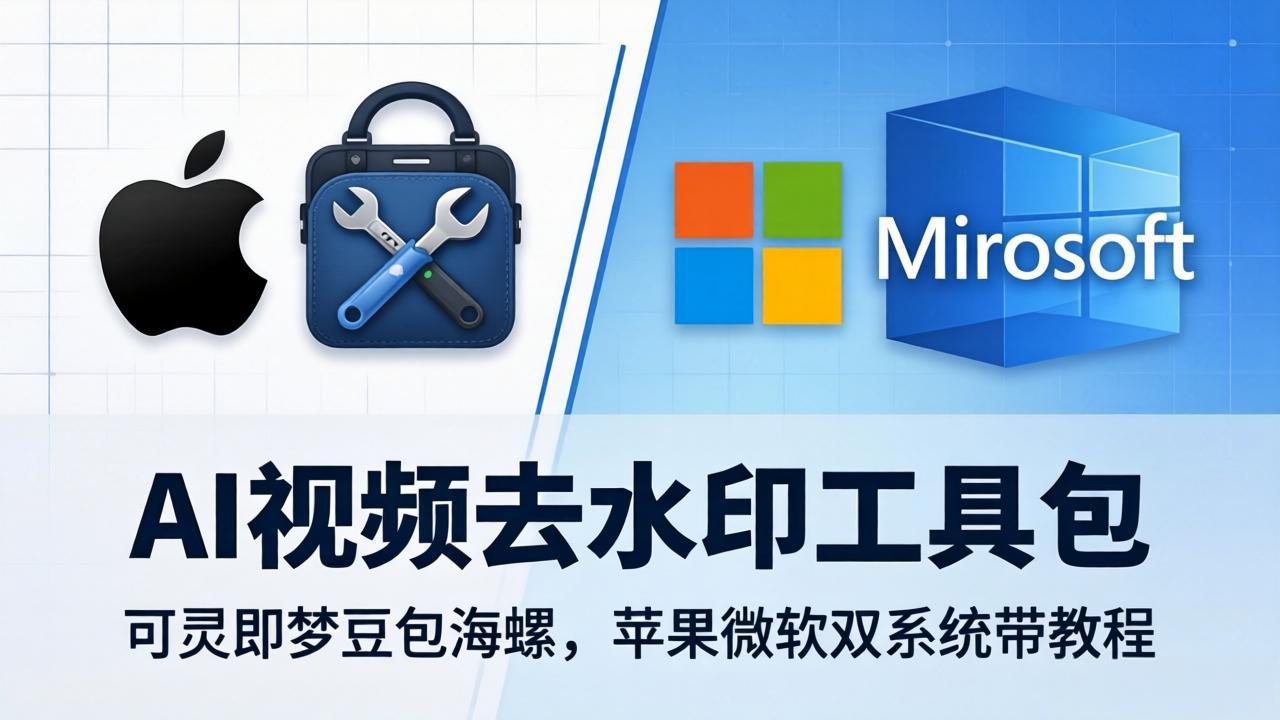 AI视频去水印工具包：可灵即梦豆包海螺，苹果微软双系统带教程-鑫梵淘