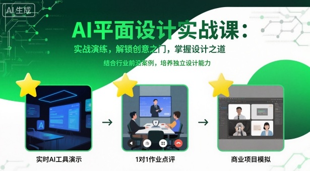 AI平面设计实战课，实战演练，解锁创意之门，掌握设计之道-鑫梵淘