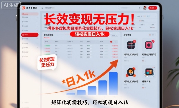 长效变现无压力！拼多多虚拟类目矩阵化实操技巧，轻松实现日入1k【揭秘】-鑫梵淘