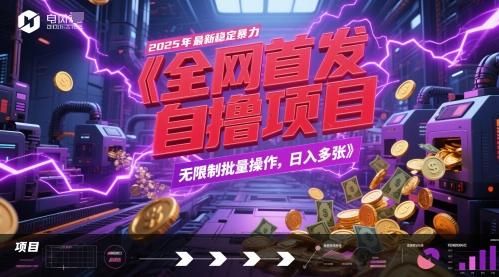 全网首发，2025年最新稳定暴力全自动自撸项目，无限制批量操作，日入多张【揭秘】-鑫梵淘