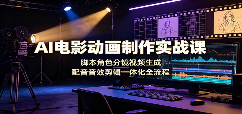 AI电影动画制作实战课：脚本角色分镜视频生成，配音音效剪辑一体化全流程-鑫梵淘