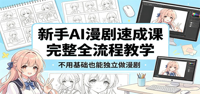 新手AI漫剧速成课：完整全流程教学，不用基础也能独立做漫剧-鑫梵淘