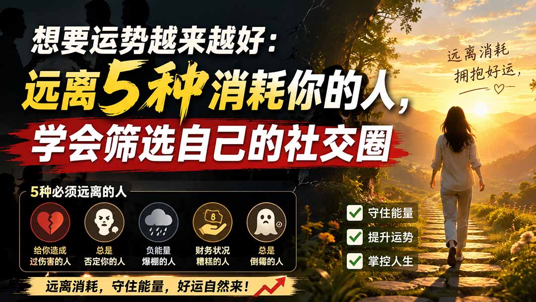 付费文章：想要运势越来越好：远离5种消耗你的人，学会筛选自己的社交圈-鑫梵淘