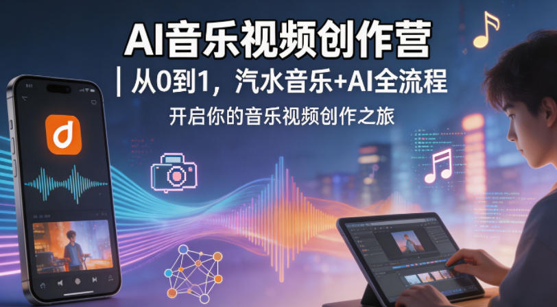 AI音乐视频创作营｜从0到1，汽水音乐+AI全流程，开启你的音乐视频创作之旅-鑫梵淘