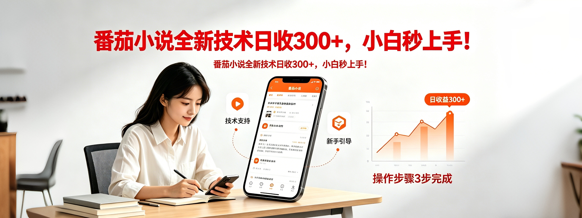 番茄小说全新技术全新玩法！无脑日收300+-鑫梵淘