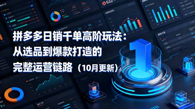 拼多多日销千单高阶玩法：从选品到爆款打造的完整运营链路(10月更新-鑫梵淘