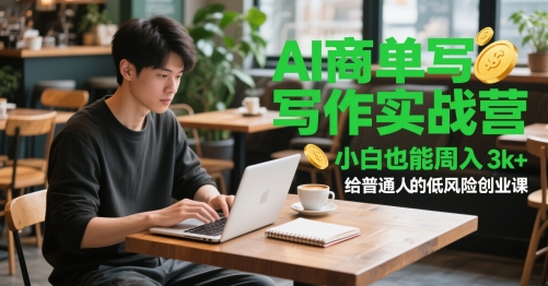 AI商单写作实战营，小白也能周入3k+，给普通人的低风险创业课-鑫梵淘