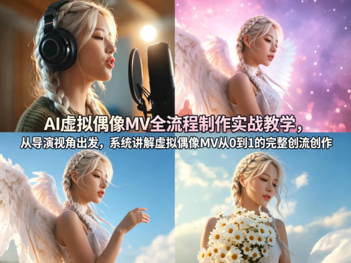 AI虚拟偶像MV全流程制作实战教学，从导演视角出发，系统讲解虚拟偶像MV从0到1的完整创作流程-鑫梵淘