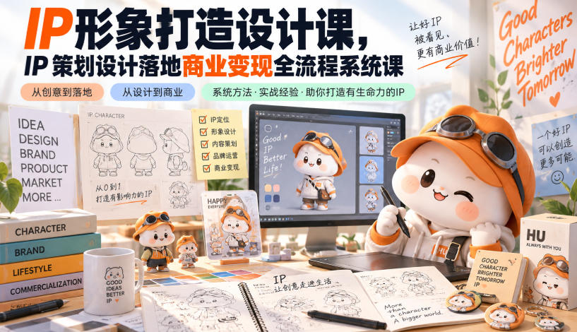 IP形象打造设计课，IP策划设计落地商业变现全流程系统课-鑫梵淘