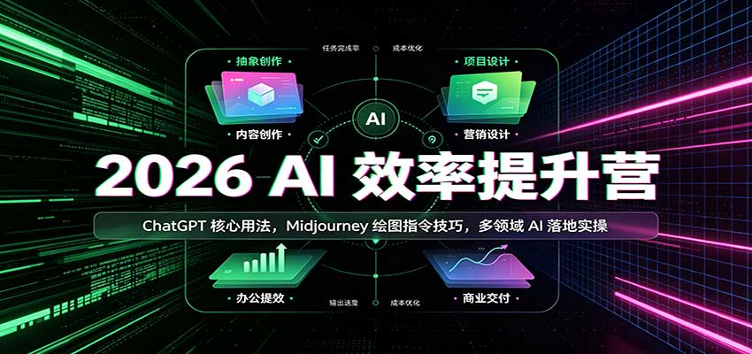 2026 AI效率提升营：ChatGPT核心用法，Midjourney绘图指令技巧，多领域AI落地实操-鑫梵淘