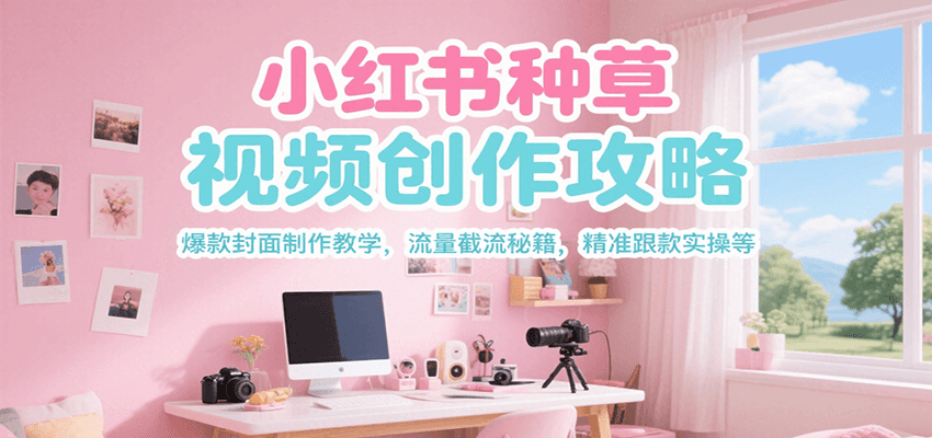 小红书种草视频创作攻略，爆款封面制作教学 ，流量截流秘籍 ，精准跟款实操等-鑫梵淘