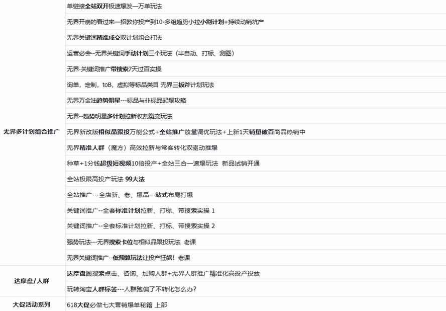 图片[2]-2026淘天开单秘籍PRO实战陪跑课程：全套落地运营玩法，一站式解决淘宝流量低、不出单难题(更新260906-鑫梵淘
