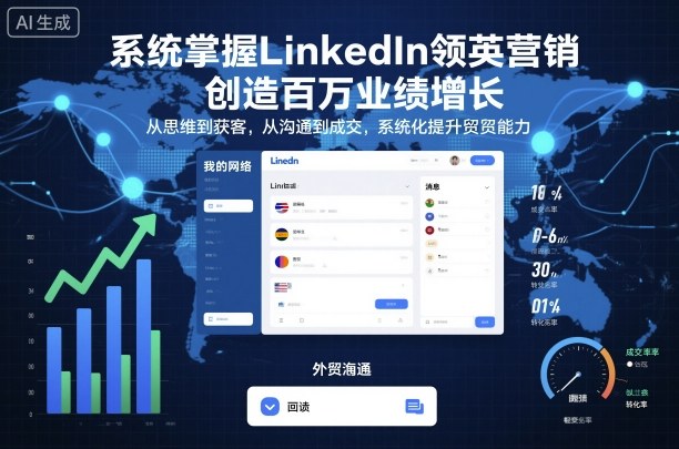 系统掌握LinkedIn领英营销，创造百万业绩增长，从思维到获客，从沟通到成交，系统化提升外贸能力-鑫梵淘