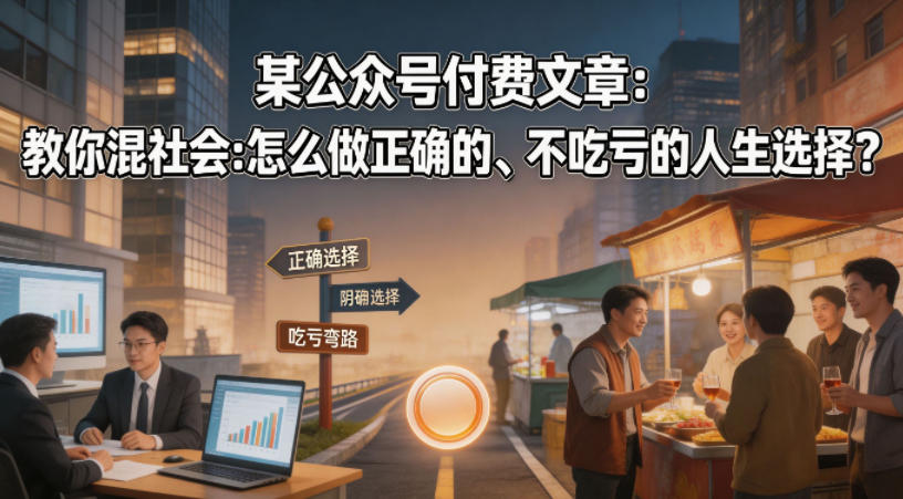 某公众号付费文章：教你混社会：怎么做正确的、不吃亏的人生选择？-鑫梵淘